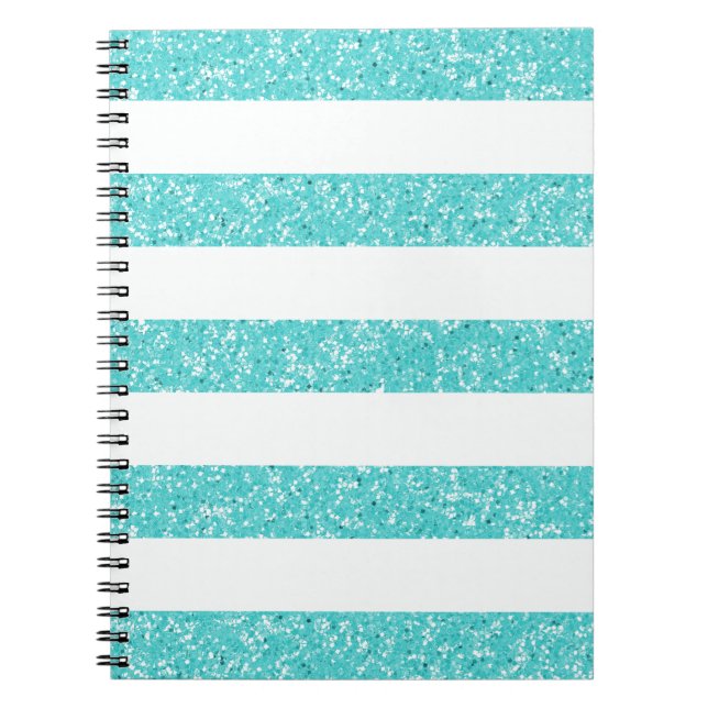 Sparkle Glitter Look Stripes Notebook (Front)