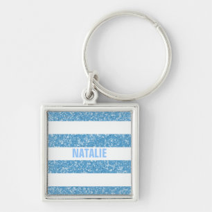 Sparkle Glitter Look Stripes Premium Keychain