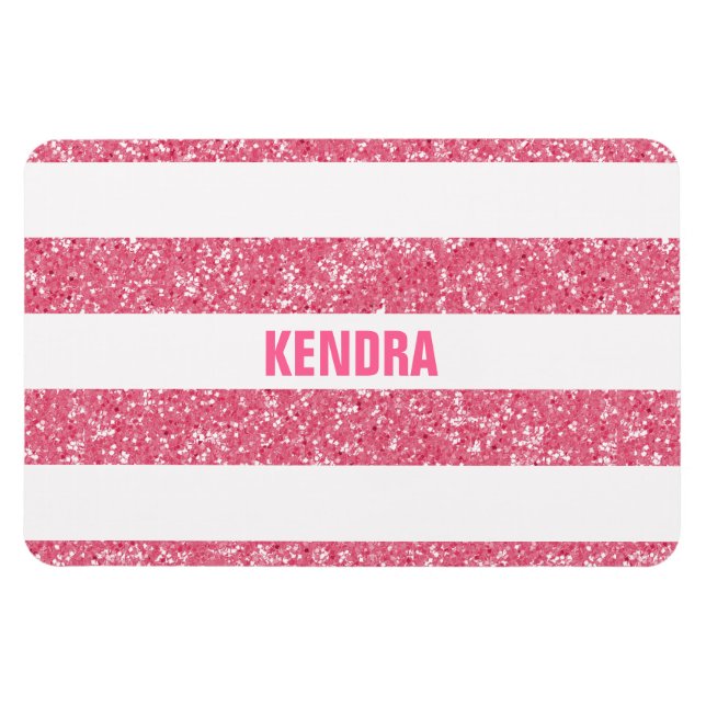 Sparkle Glitter Look Stripes Premium Magnet (Horizontal)