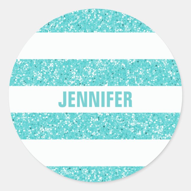 Sparkle Glitter Look Stripes Stickers (Front)