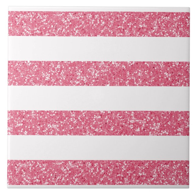Sparkle Glitter Look Stripes Tile (Front)