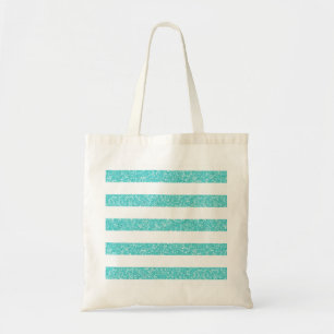 Sparkle Glitter Look Stripes Tote Bag