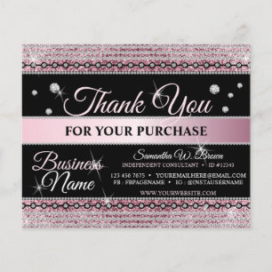 Sparkle Glitter Pink Jewellery Thank You For Order