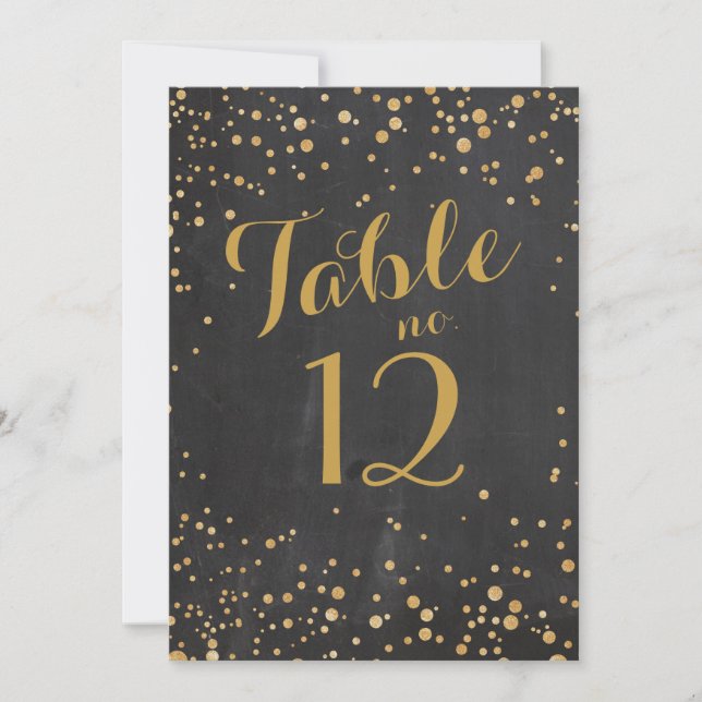 Sparkle Glitter Table Number Signs (Front)
