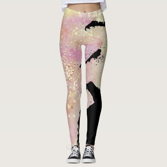 *~* Sparkle & Glitter Watercolor Fantasy Leggings (Front)