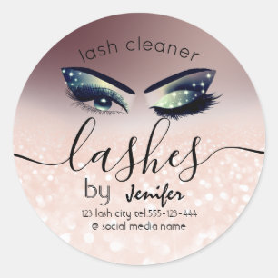 Sparkle glittery makeup eyes lash cleaner classic round sticker