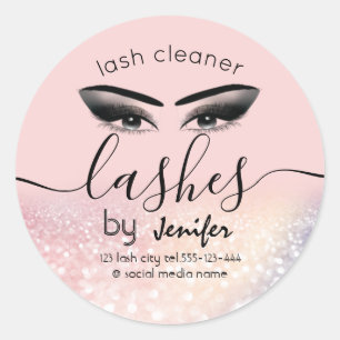 Sparkle glittery makeup eyes lash cleaner classic round sticker