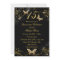 Sparkle Gold Black Butterfly Quinceanera Invite
