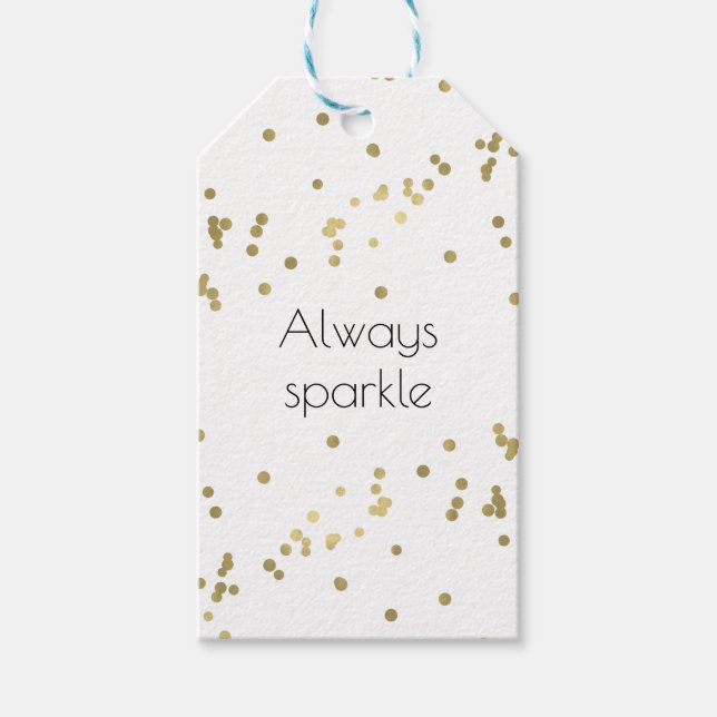 Sparkle Gold Confetti Gift Tags (Front)