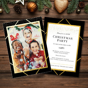 Sparkle Gold Foil Christmas Party Photo