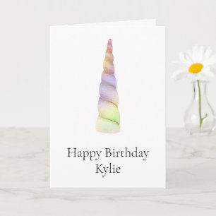 Sparkle Gold Pink Purple Lime Unicorn Birthday  Card