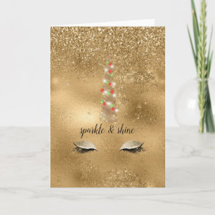 Sparkle Gold Unicorn Card