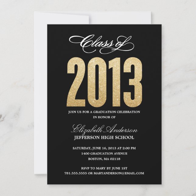 Sparkle Graduation Invitation (Front)