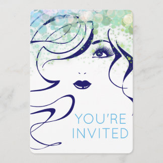 Sparkle hair stylist beauty salon grand opening invitation