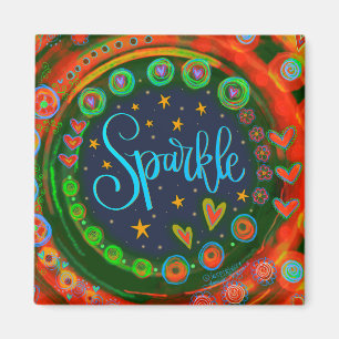 Sparkle Hearts Pretty Funny Colourful Inspirivity Magnet