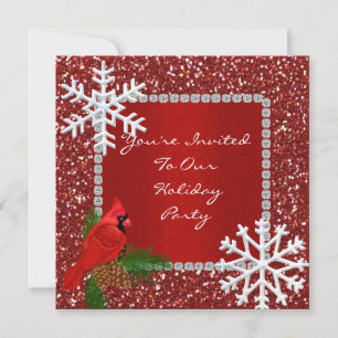 SPARKLE Holiday Invitation with SNOWFLAKES