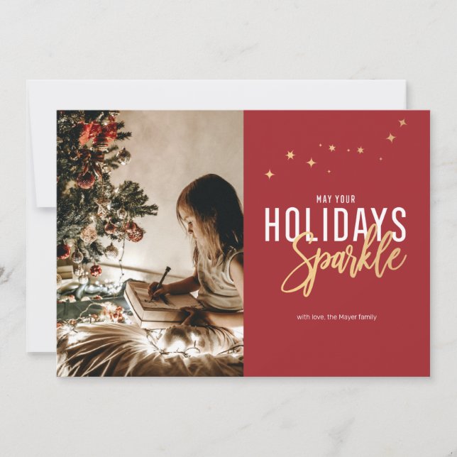 Sparkle Holiday Photo Card (Front)