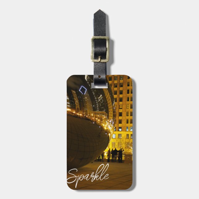 Sparkle Holiday Photography Card Luggage Tag (Front Vertical)