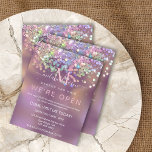 Sparkle Holographic Glitter Elegant Makeup Artist Flyer<br><div class="desc">Sparkle Holographic Glitter Elegant Makeup Artist We're Open Salon Purple Pink Flyer</div>