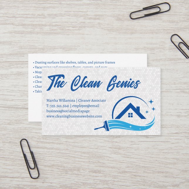 Sparkle House Cleaning Logo | Bathroom Tiles  Business Card (Front/Back In Situ)