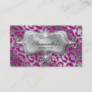 Sparkle Jewellery Business Card Zebra Hot Pink Sil