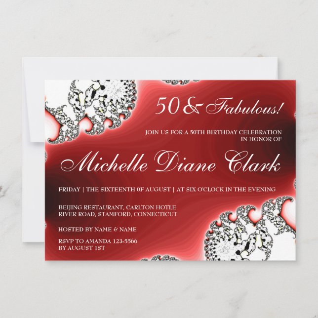 Sparkle Jewellery Red Women's Birthday Invite (Front)