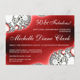 Sparkle Jewellery Red Women's Birthday Invite