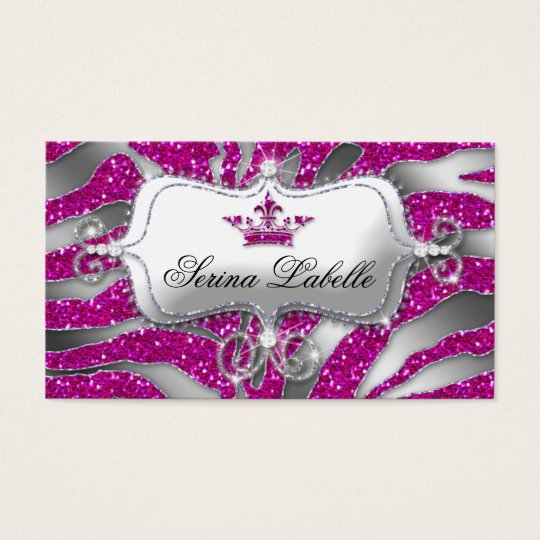 Sparkle Jewellery Zebra Crown Hot Pink 232 Business Card