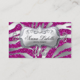 Sparkle Jewellery Zebra Silver Pink  Business Card