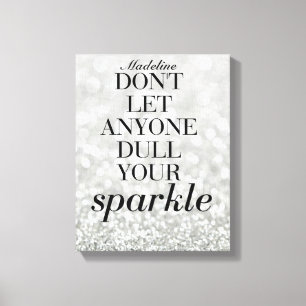 Sparkle Life Quote Custom Name Canvas Gift