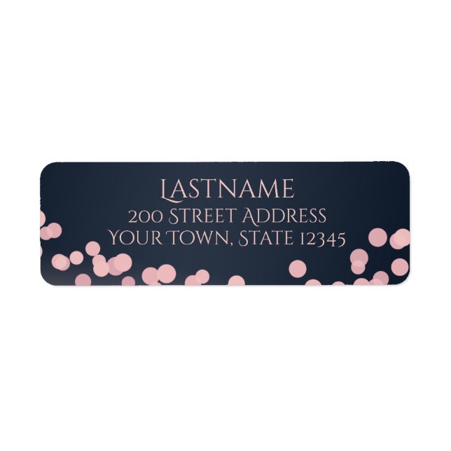 Sparkle Lights Pink and Navy Blue Address (Front)