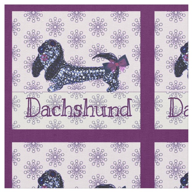 Sparkle Like A Dachshund Fabric (Close Up)