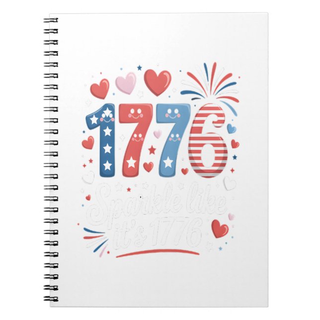 Sparkle Like It’s 1776 4th of July Fireworks Notebook (Front)