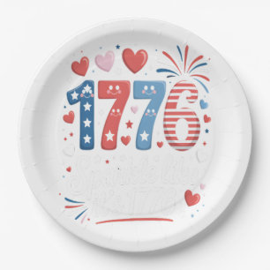 Sparkle Like It’s 1776 4th of July Fireworks Paper Plate