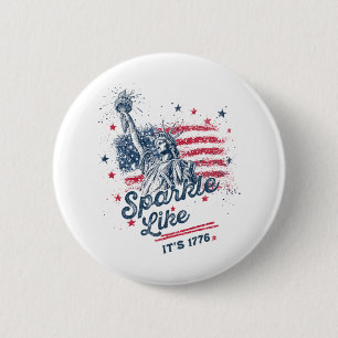 Sparkle Like It's 1776, Patriotic Design, American 6 Cm Round Badge