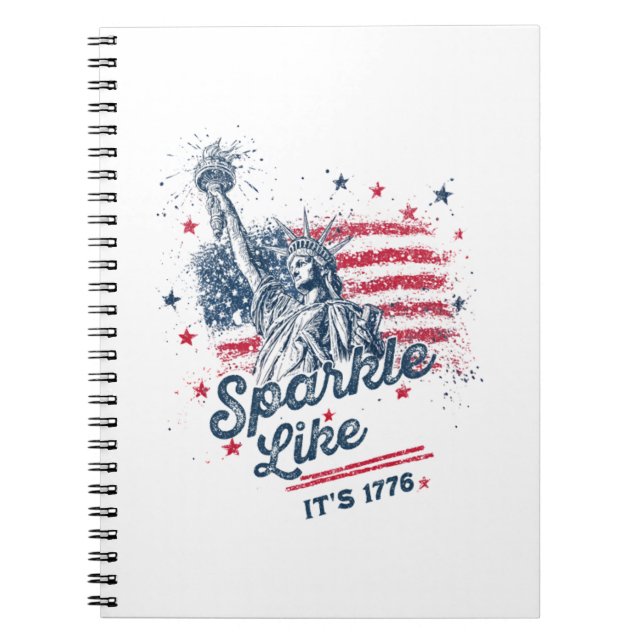 Sparkle Like It's 1776, Patriotic Design, American Notebook (Front)
