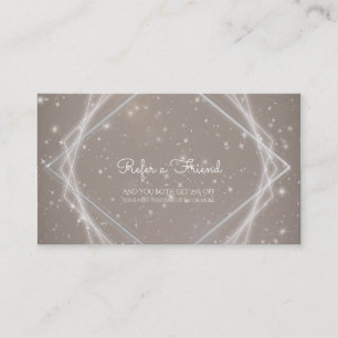 Sparkle Modern Geometric Salon Refer a Friend Referral Card