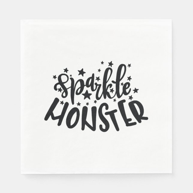 Sparkle Monster Halloween Napkin (Front)