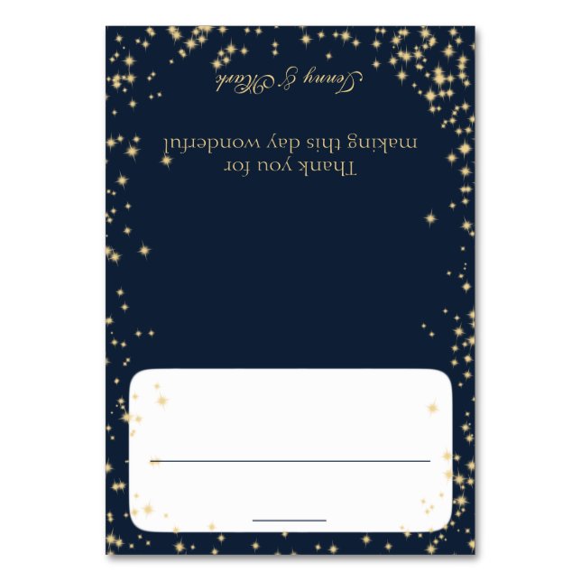 Sparkle Navy Blue Seating Card (Front)