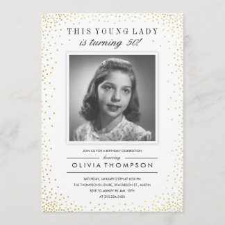 Sparkle Old Photo Birthday Party Invitations