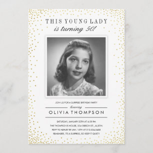Sparkle Old Photo Surprise Party Invitations