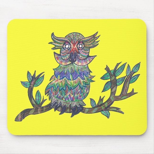 Sparkle Owl Mouse Mat (Front)