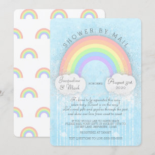 Sparkle Pastel Rainbow Shower By Mail Invitation