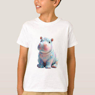Sparkle Pastel Splatter Hippo Kids T-Shirt