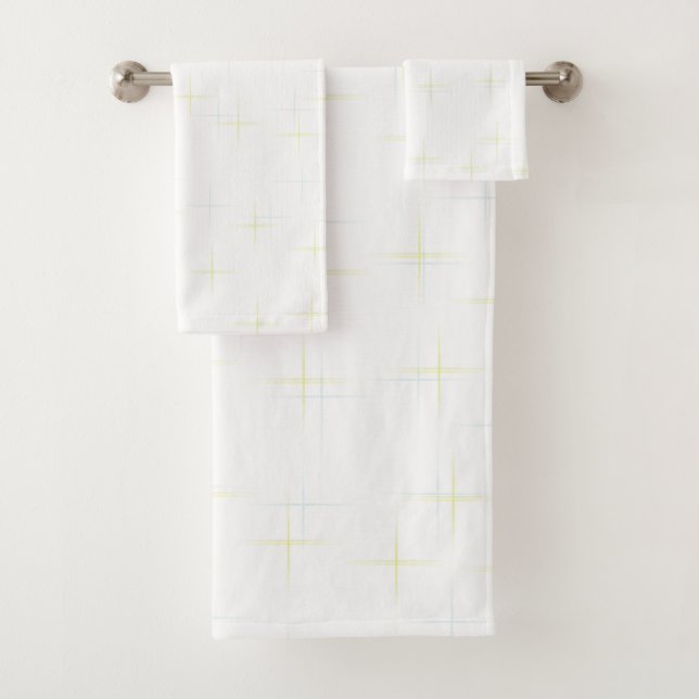 Sparkle Pattern On Navy Bath Towel Set (Insitu)