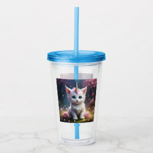 "Sparkle Paws: The Enchanting Unicorn Kitten" Acrylic Tumbler