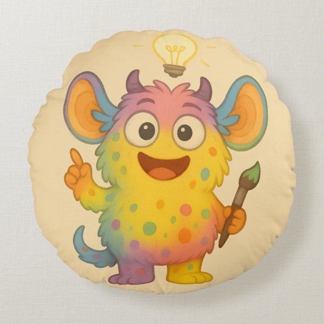 Sparkle Pillow – The Creative ADHD Monster (Front)