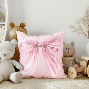 Sparkle Pink Coquette Bow 1st Cushion