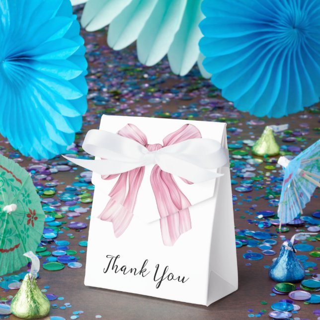 Sparkle Pink Coquette Bow 1st Favour Box (Party)