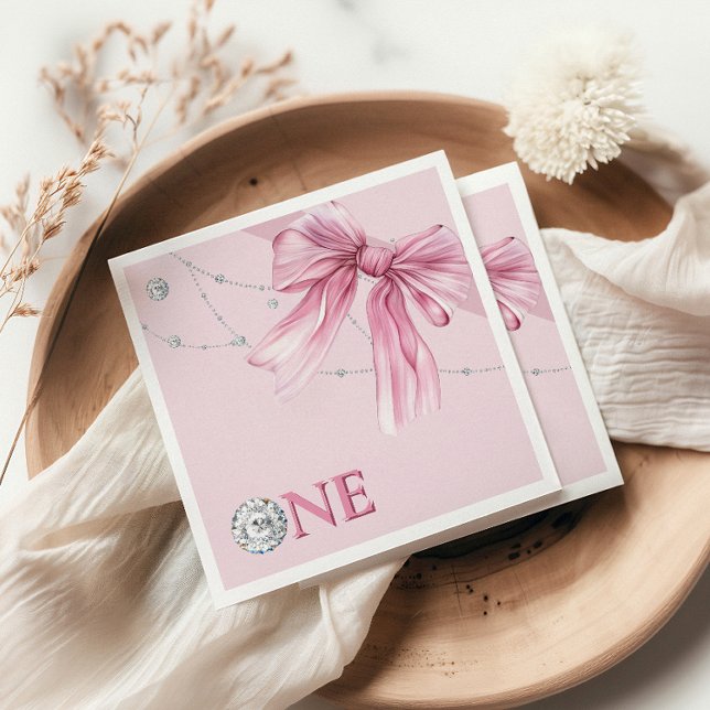 Sparkle Pink Coquette Bow  Napkin (Creator Uploaded)